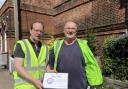 March rail station adopters, Adrian Sutterby and Max Mobius with the accreditation.