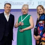 Fenland GP social prescriber Cat Carman accepting her national Our Health Heroes Award.