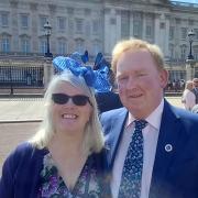 Deborah and John at the Royal garden party