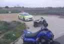 Two men were seen riding quad bikes with young children on their laps and no helmets on around Holme and Ramsey on March 25.