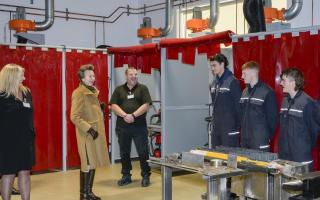 The Princess Royal meets staff and students at the North Cambridgeshire Traning Centre