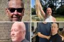 Adrian Wright (top left), Phoebe Miller (top right), John McKie (bottom left) and Andrew Louth (bottom right) have all shaved their hair, raising over £7,000 for Sue Ryder.