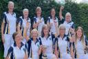 Littleport Bowls Club with the County Ladies trophy. Back row: Linda Irons, Sue Alexander, Lynne Papworth, Linda Churchman and Linda Wright. Front row: Lesley Whymark, Sandy Silcock, Cheryl Salisbury, Ginnie Marsh and Jess Rayment.