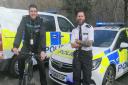 Cambridgeshire police officers Scott Lloyd (L) and Paul Law (R) are taking on a 237-mile charity challenge in May for mental health charity, Mind.