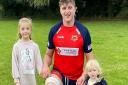 Solomon Prestidge with his daughters after collecting the Wisbech Round Table man of the match in the defeat to Thurston.