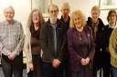 Sue Slack (fifth from right) gave The March Society a talk about the campaign work done by Cambridgeshire women as part of the suffragette movement. Some of the audience members are pictured.
