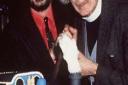 Rev Awdry with Ringo Starr who narrated a series of Thomas the Tank Engine