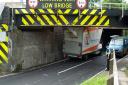 Van hits bridge at Ely: Photo: Clinton Edwards