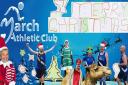 March Athletic Club runners decided to make an e-card for Christmas, with some creating a tree, star, baubles, a candle, a stocking and a reindeer. Picture: TRACEY DICKERSON