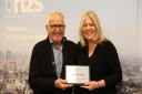 n2s founder Jack Gomarsall receives the British Metals Recycling Award from BMRA president Susie Burrage