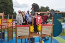 Councillors trying out the new equipment at Wisbech Park