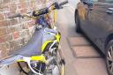 This illegal motorcycle was spotted riding through the High Street in Chatteris.