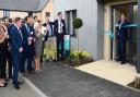 Spireglass Square, Over, Cambridgeshire. Launch of showhome. Chief executive David Lewis cuts the ribbon to officially open it.