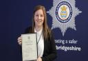 Chief Constable Nick Dean presented the award to DC Louisa Abbott for her work which led to Victoria Breeden being jailed for nine-and-a-half years.