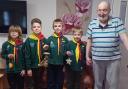 Chatteris Cub Scouts with The Gables care home resident Keith Jolly
