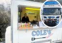 Emma Cole, who runs Cole's Kitchen hot food van at Meadowlands Retail Park in March, is friends with YouTuber Trucker Tim (inset).