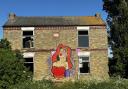 A giant mural of Jessica Rabbit has been painted on a derelict house between Benwick and Whittlesey.