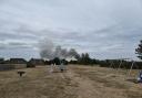Firefighters are battling a blaze on Badgeney Road in March