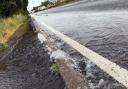 A burst water main on the A47 near Guyhirn is causing disruption