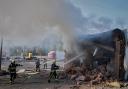 A Russian drone hit a petrol station in Kyiv on Friday (Efrem Lukatsky/AP)