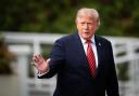 US President Donald Trump departs from Aras an Uachtarain (James Manning/PA)