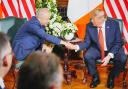 Donald Trump with Taoiseach Micheal Martin (Ben Birchall/PA)