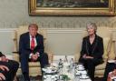 Catherine Connolly and Donald Trump at Aras an Uachtarain (Tony Maxwell/Maxwells/PA)