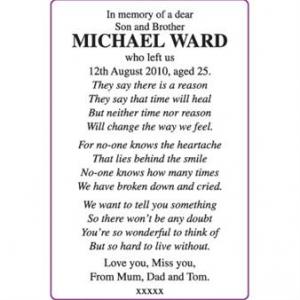 In memory of a dear Son and Brother