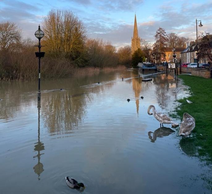 St Ives in Huntingdonshire at risk of potential flooding 