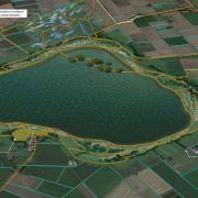 A concept drawing of the new reservoir Anglian Water is proposing to build on the Norfolk/Cambridgeshire border - though the exact location has not yet been decided
