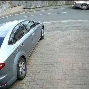 Screen shot from  widely distributed CCTV footage of a catalytic converter theft in March.