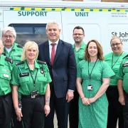MP Steve Barclay visiting St John Ambulance first aiders in Whittlesey last month.