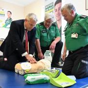 MP Steve Barclay getting First Aid lessons during a visit last month to St John Ambulance at Whittlesey.