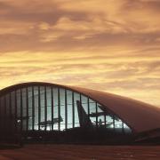 Sunset view of the American Air Museum at IWM Duxford. Picture: IWM American Air Museum IWM Duxford / Andy Anderson