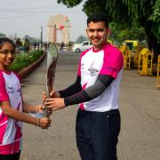 Young innovator, Vinisha Umashankar (left) represented India as a batonbearer, when the Queen’s Baton Relay visited India in January