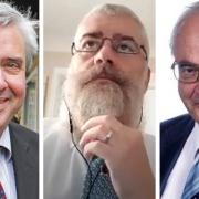 Where are they now: From left-  disgraced former deputy leader Roger Hickford. Former chief internal auditor Duncan Wilkinson who oversaw the original inquiry. He's moved to Northampton. Former committee chairman Mike Shellens (right) who quit when his