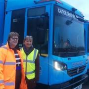 Jo Brooks and Cllr Julia Huffer pictured when the transfer of services took place