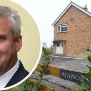 Roger Hickford and Manor Farm, the council 'house' he acquired together with nine acres in 2017. He quit the council and left Cambridgeshire when a report critical of him was published.