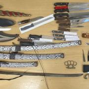 Weapons handed in during a week long amnesty by Cambs police