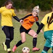 Action from Leverington Sports Under 17 Girls vs March Town Under 17 Girls.