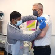 Steve Barclay MP received his Covid-19 booster jab on December 10 by a vaccinator at Day Lewis Pharmacy in Parson Drove.