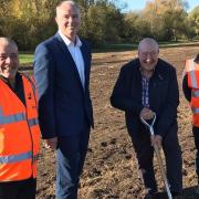 From left: Trevor Melton, from FDC's grounds maintenance contractor Tivoli; Phil Hughes, FDC's head of leisure and open spaces, Cllr Peter Murphy and Mark Wakefield from Tivoli.
