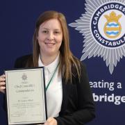 Chief Constable Nick Dean presented the award to DC Louisa Abbott for her work which led to Victoria Breeden being jailed for nine-and-a-half years.