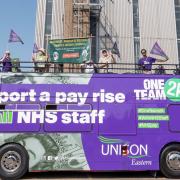 NHS workers' union UNISON and members of the local trades council joined in with the campaign morning in Wisbech.