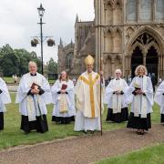 Ordination of Ely Priests on July 3 at Ely Cathedral: first service group shot with the Right Revd Dr Dagmar Winter, Bishop of Huntingdon.