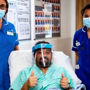 Rajinder Singh received a round of applause from staff as he left Royal Papworth Hospital after having the longest stay on an incubator compared to any Covid patient at the hospital.