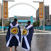 Scotland fans on Wembley Way before the UEFA Euro 2020 Group D match at Wembley Stadium.