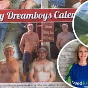 Preparations for the Welney 2023 Calendar Girls charity calendar are underway with the help of Welney couple Paul and Sue Spears (pictured inset). The calendar pictured is the Dreamboys calendar produced by Welney residents in 2020.