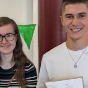 Katie Froment and James Marsh. James secured eight grade 9s and will be studying A Levels at Hills Road. Katie secured four grade 9s and five grade 8s and will be studying A Levels with us at Bishop Laney Sixth Form.