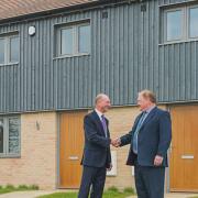 Simon Somerville-Large, managing director and founder of Laragh Homes with (right)  Charles Roberts,  chair of the Stretham and Wilburton Community Land Trust. Both worked on the CLT project at Stretham and hoped to do the same at Wilburton.